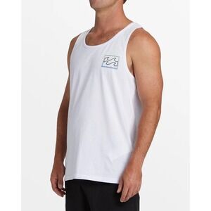 NWOT Men's Billabong Crayon Wave Graphic Premium Tank Top‎ - White - Medium